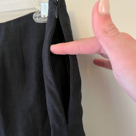 Sarah Spencer Womens Black Blouse & Pants Set  100% Linen Sz 8 Wide Leg Minimal - Picture 8 of 11